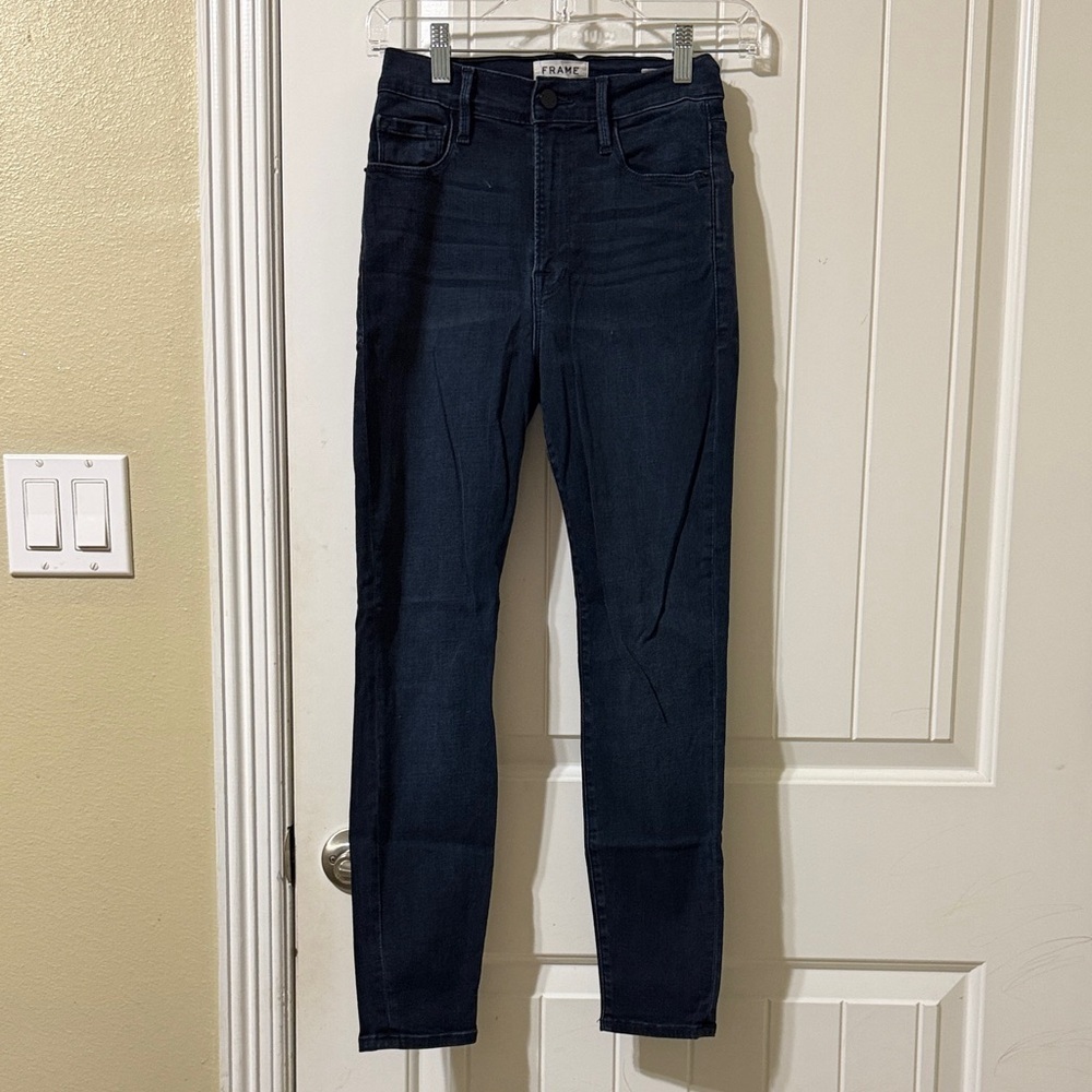 Frame Ali High Rise Cigarette Indigo Jeans - Picture 1 of 5